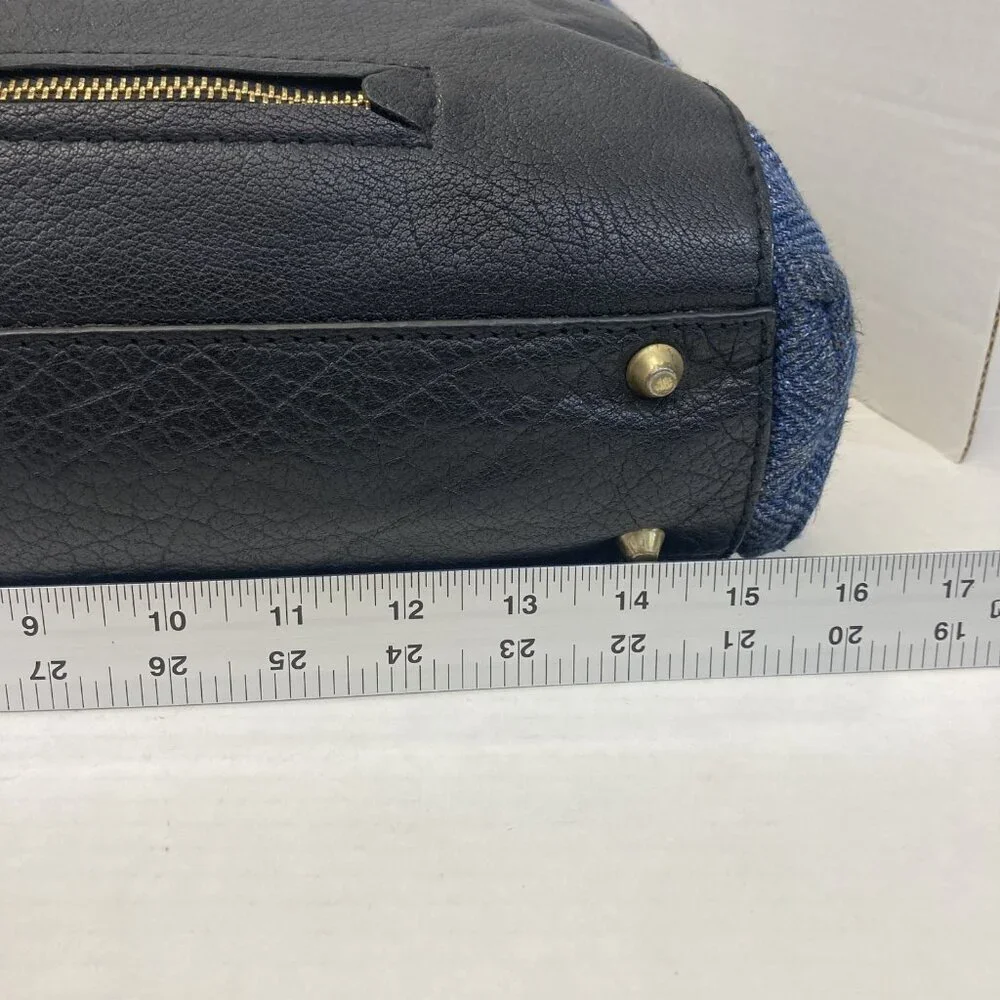 SUITSUPPLY Vintage Calf‎ Leather Wool Bag Mens Messenger Crossbody Long Strap
